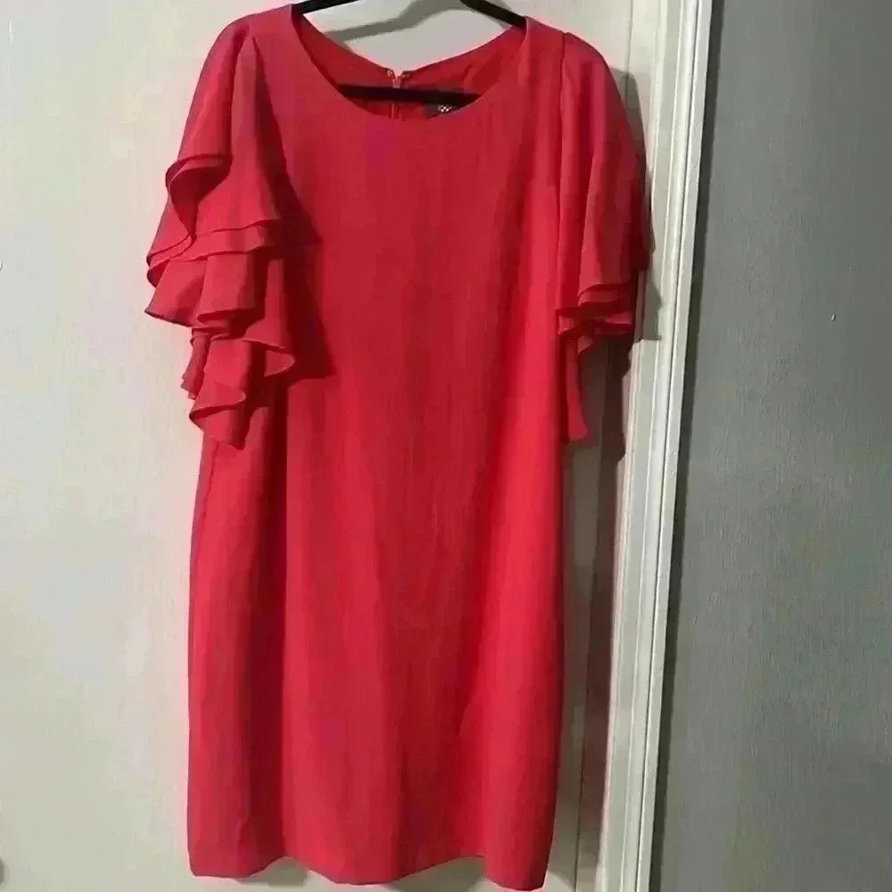 VINCE CAMUTO FLUTTER SLEEVE DRESS - Picture 2 of 9